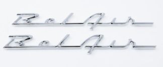 1955-56 Bel Air Quarter Panel Scripts (Chrome)  - Pair