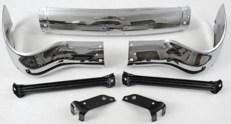1955 Chevy Front Bumper w/ Bumper To Frame Brackets (7 Pcs Set)