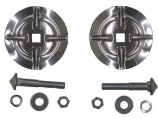 1957 Chevy Bumper Bullet Metal Insert Pair w/ Hardware