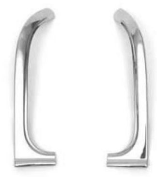 1955-1957 Chevy Convertible Outer Windshield Vertical Pillar Garnish Molding Stainless Steel Pair