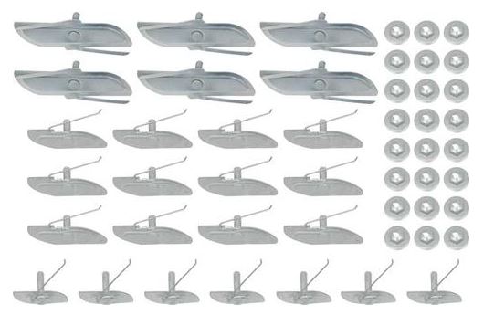 1957 Chevy Bel Air / 210 Long Lower Quarter Panel Moulding Clip Set